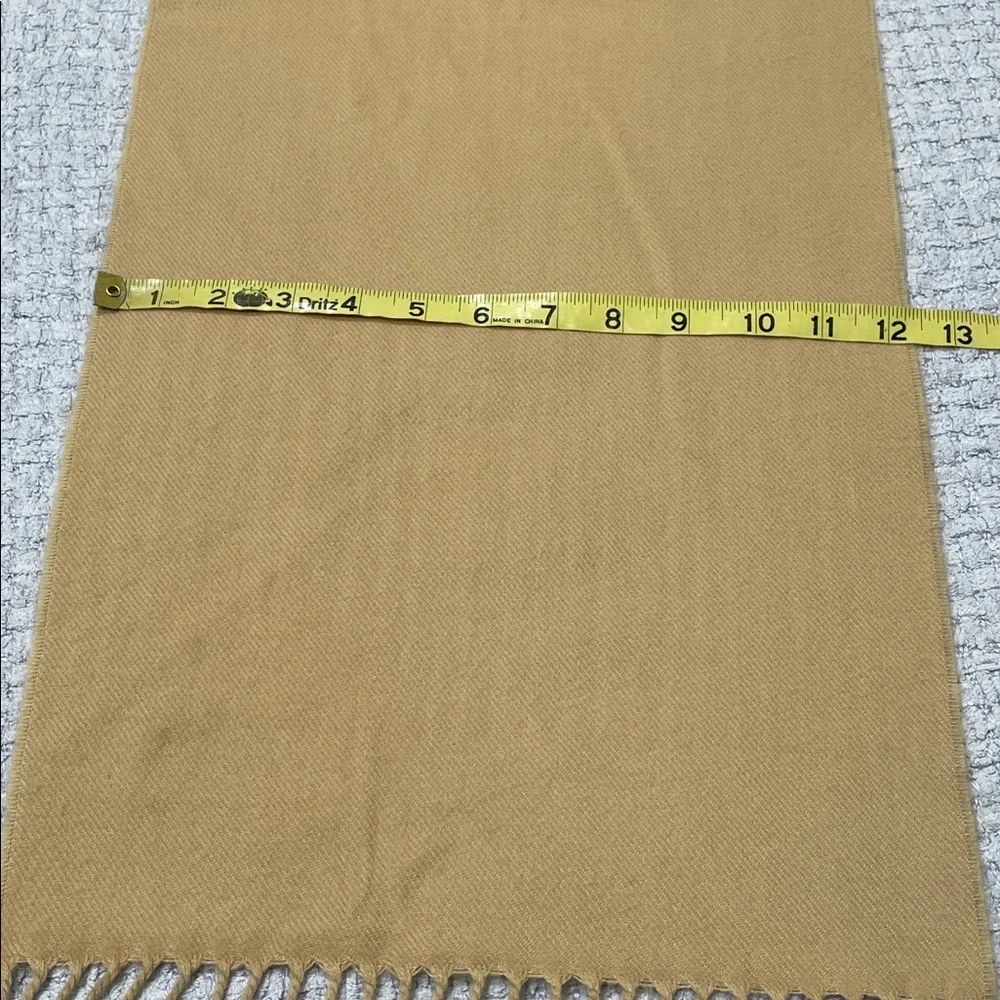 100% Cashmere Scarf Tan with Tassels Fringe